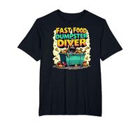 Live Fast Eat Trash Raccoon Dumpster Diving Funny T-Shirt, Men's Big and Tall, Black, 6X Tall