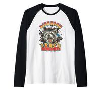 Live Fast Eat Trash Raccoon Humor Raglan Baseball Tee