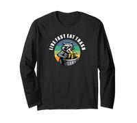 Live Fast Eat Trash Raccoon Mischief Urban Wildlife Long Sleeve T-Shirt