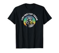 Live Fast Eat Trash Raccoon Mischief Urban Wildlife T-Shirt
