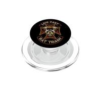 "Live Fast Eat Trash" Raccoon Trashpanda Lowbrow Retro Biker PopSockets PopGrip for MagSafe