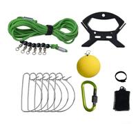 Live Fish Buckle Lock Fishing Gear 510m with Stainless Steel Hooks, Anti Entanglement Rotation Ring, and Float Ball for Easy Fish Management (5m + 6 belly buckles)