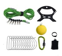 Live Fish Buckle Lock Fishing Gear 510m with Stainless Steel Hooks, Anti Entanglement Rotation Ring, and Float Ball for Easy Fish Management (5m+12 belly buckles)
