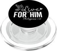 Live FOR HIM Philippians 1:21 Inspirational Faith Design PopSockets PopGrip for MagSafe