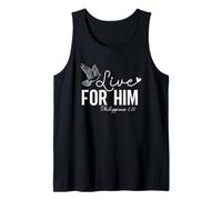 Live for HIM Philippians 1:21 Inspirational Faith Design Tank Top
