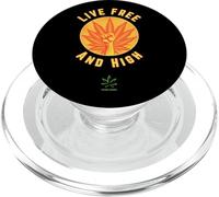 Live Free And High Cannabis Stoner PopSockets PopGrip for MagSafe