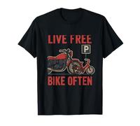 Live Free Bike Often Motorcycle Humor Graphic T-Shirt
