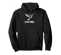 Live Free Hummingbird Inspirational Freedom Pullover Hoodie, Adult Unisex, Black, M