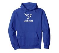 Live Free Hummingbird Inspirational Freedom Pullover Hoodie, Adult Unisex, Royal Blue, XL
