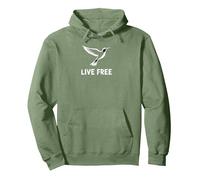 Live Free Hummingbird Inspirational Freedom Pullover Hoodie, Adult Unisex, Sage Green, L