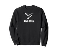 Live Free Hummingbird Inspirational Freedom Sweatshirt, Adult Unisex, Black, XL