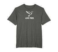 Live Free Hummingbird Inspirational Freedom T-Shirt, Men's Big and Tall, Asphalt, 2X Tall
