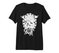 Live Free Motorcycle Rider Rose Blackwork Tattoo Premium T-Shirt