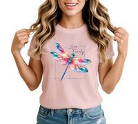 Live Freely Dragonfly Womens Graphic T-Shirt Animal Insect Nature Tee 3XL