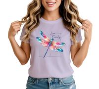 Live Freely Dragonfly Womens Graphic T-Shirt Animal Insect Nature Tee Medium