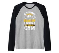 Live Healthy Go to the Gym | Fitness Motivation Workout Raglan Baseball Tee