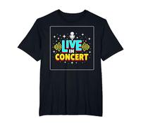 Live in Concert: Retro Music Event T-Shirt, Men's Big and Tall, Black, 4X Tall