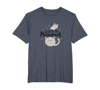 Live in The Meowment: Cute Cat Lover Pun T-Shirt, Men's Big and Tall, Heather Blue, 6X Tall