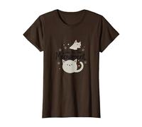 Live in The Meowment: Cute Cat Lover Word Game T-Shirt, Women, Brown, XXL