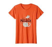 Live in The Meowment: Cute Cat Lover Word Game T-Shirt, Women, Orange, XS