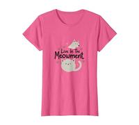 Live in The Meowment: Cute Cat Lover Word Game T-Shirt, Women, Pink Heather, XXL