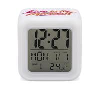 Live in The Moment Digital Alarm Clock Sleep Timer LED Temperature Display Colors Change 3 Inch
