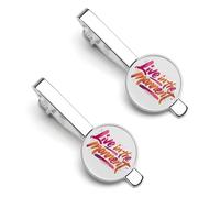 Live in The Moment Men's Tie Clips Necktie Bar Pin Formal Business Suit Accessories 2-Pack