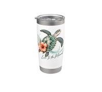 Live in The Moment Turtle & Hibiscus Graphic Stainless Steel Insulated Tumbler