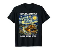Live in Vangogh By The River Van Gogh Art Inspired Funny T-Shirt