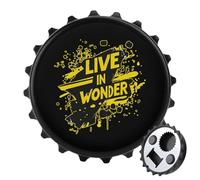 Live in Wonder 2 in 1 Magnetic Beer Bottle Opener Fridge Magnets Easy Storage Gift for Men Women Black-Style