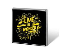 Live in Wonder Square Enamel Brooch Pin Button Badges Decoration Hat Clothing Bag Accessories Gift Crafts