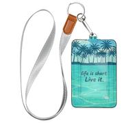 Live It Life is Short Cruise Essentials Badges Holder with Lanyard id Card Holders for Ship Cards Travel & Vacation