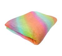 Live It Style It Fleece Blankets For Girls, Soft Fluffy Throw For Kids, Unicorn Gifts For Women, Cosy Blanket Chairs Sofa (Pastel Rainbow)