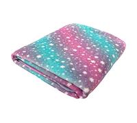 Live It Style It Fleece Blankets For Girls, Soft Fluffy Throw For Kids, Unicorn Gifts For Women, Cosy Blanket Chairs Sofa (Pink Green Stars)
