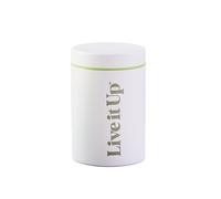 Live it Up Greens Powder Canister - Premium Airtight Stainless Steel Storage for Daily Greens - White - Scoop not included