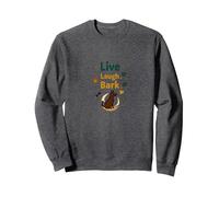 Live Laugh Bark: Playful Dog Lover Sweatshirt, Adult Unisex, Dark Heather Grey, XL