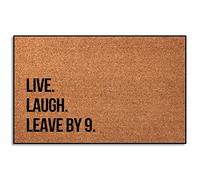 Live Laugh Leave By 9 Pm Inside Front Doormats Non Slip Welcome Mat Barrier Floor Mats For Kitchen Laundry Room Patio 40 X 60Cm