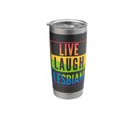 Live Laugh Lesbian Funny Gay Pride Stainless Steel Insulated Tumbler