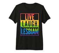 Live Laugh Lesbian Funny Pride Premium T-Shirt