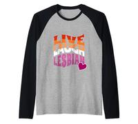 Live, Laugh, Lesbian, LGBTQ Pride, Lesbian Ally Raglan Baseball Tee