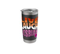 Live, Laugh, Lesbian, LGBTQ Pride, Lesbian Ally Stainless Steel Insulated Tumbler