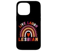 Live Laugh Lesbian pride Boho Rainbow LGBTQ Pride Month Case for iPhone 14 Pro Max