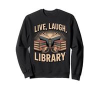 Live Laugh Library Funny Retro Book Lover Design Sweatshirt