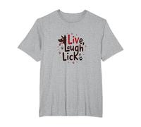 Live, Laugh, Lick: Playful Dog Lover Quote T-Shirt, Men's Big and Tall, Heather Grey, 3X Tall