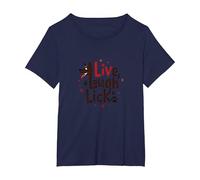 Live, Laugh, Lick: Playful Dog Lover Quote T-Shirt, Women's Plus, Navy, 2X