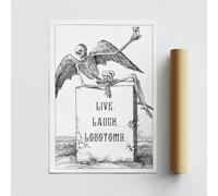 Live Laugh Lobotomy - 04 Poster: Dark Humour Wall Art, Funny Print, Seasonal Decor, Fall Wall Art, Halloween Poster, Autumnal Home Decor