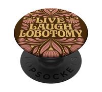 Live Laugh Lobotomy | 1970s Floral Scandinavian Folk Art PopSockets Adhesive PopGrip