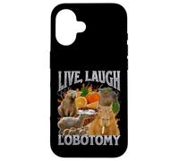 Live Laugh Lobotomy Funny Capybara Meme Bootleg Y2K Graphic Case for iPhone 16