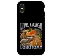 Live Laugh Lobotomy Funny Capybara Meme Bootleg Y2K Graphic Case for iPhone X/XS