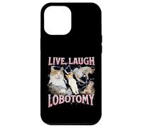 Live Laugh Lobotomy Funny Offensive Cat Meme Bootleg Graphic Case for iPhone 12 Pro Max